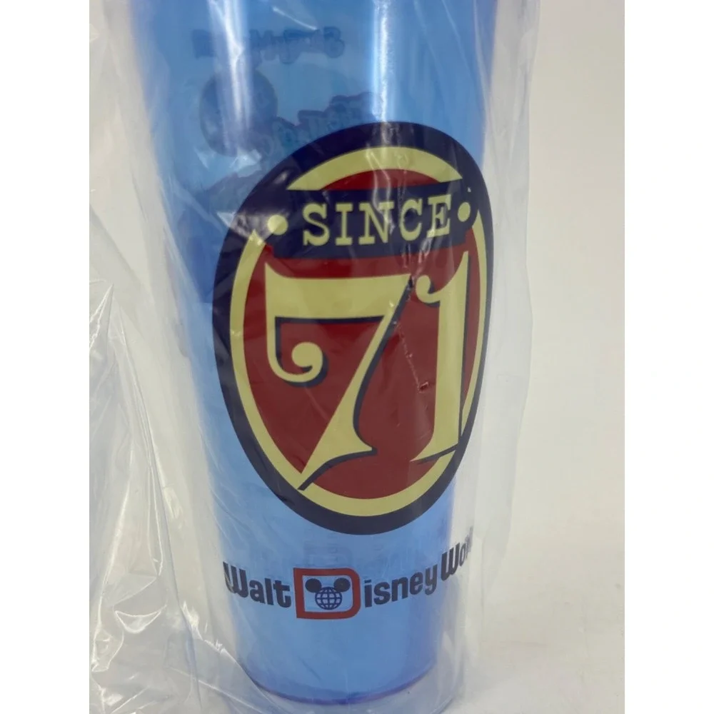WDW‎ 45 Anniversary Walt Disney World Parks Plastic Tumbler W Straw And Lid NEW